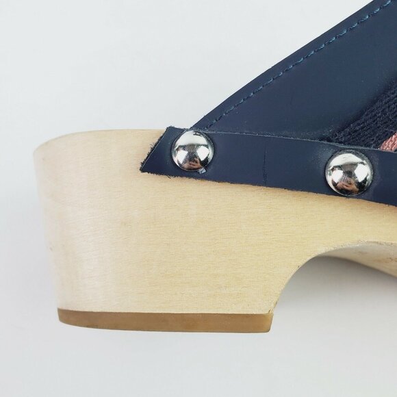 Hunter Women's Webbing Crisscross Blue Studded Clog Sz 7 SUPER CUTE! - Picture 6 of 9